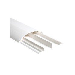 Ducto media caña color blanco de dos vias, de PVC auto extinguible, 90.5 x 19.7 x 1220mm