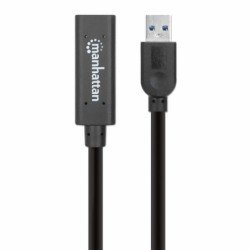 Cable Manhattan 153737, 5 m, USB A, USB A, USB 3.2 Gen 1 (3.1 Gen 1), Negro