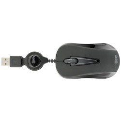 Mini mouse óptico retráctil Easy Line by Perfect Choice negro USB compatible con Windows xpara vista, 7, Mac os