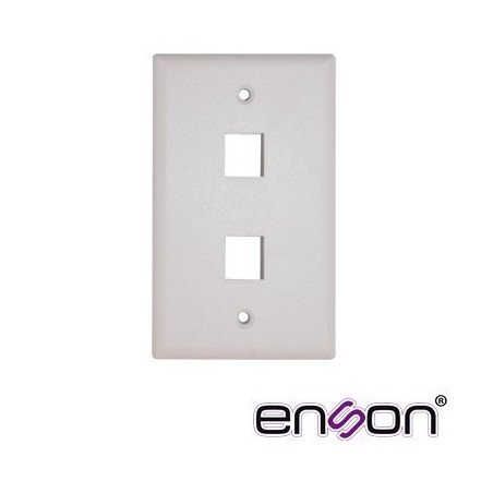 Placa de pared faceplate Enson EPRO-FP20 2 puertos universal keystone