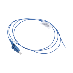 Pigtail de fibra óptica LC simplex, monomodo OS2 9/125, 900um, color azul, 2 metros