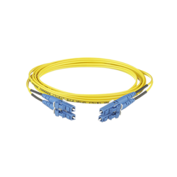 Jumper de fibra óptica monomodo 9/125 OS2, LC-LC dúplex, OFNR (riser), color amarillo, 5 metros