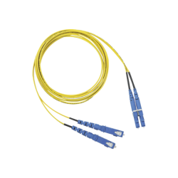 Jumper de fibra óptica monomodo 9/125 OS2, LC-SC dúplex, OFNR (riser), color amarillo, 1 metro