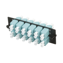 Placa acopladora de fibra óptica fap, con 12 conectores LC dúplex (24 fibras), para fibra multimodo OM3, OM4, color aqua