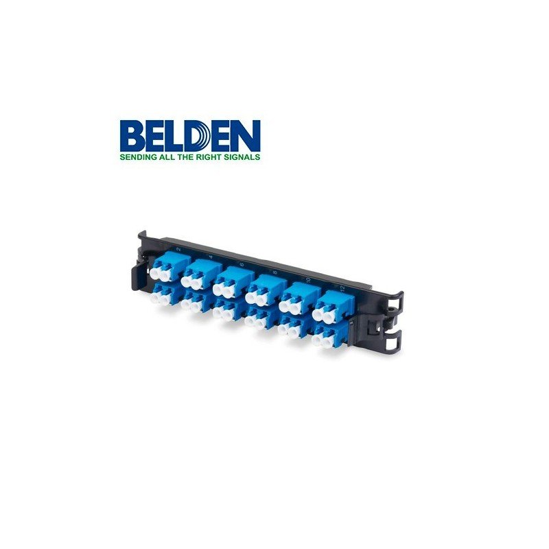 Panel de fibra Belden ffsx06ld 6 puertos LC dúplex 12 fibras tipo monomodo os2 línea ecx