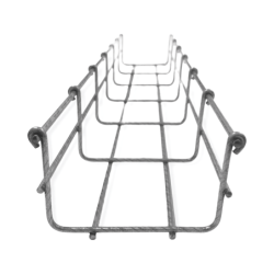 Charola tipo malla 66/100 mm bimetálica para instalación en exterior o interior, extrema resistencia y durabilidad. Hasta 105 ca