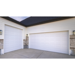Puerta de cochera de alta calidad, color blanco 10x8 pies, aislada, estilo americana, cuadro corto.