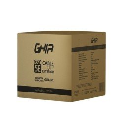 Bobina de cable exterior marca Ghia Cat5e con gel UTP CCA 305m 1000ft certificación ce, rosh