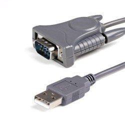 Cable USB a serial StarTech.com ICUSB232DB25 - USB 2.0, DB-9, Macho/Macho, 0, 9 m, Gris