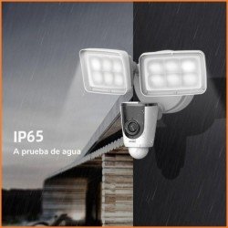 Cámara IP de 2 MP, iluminadores incorporados, disuasión activa, pir, IP65, WiFi, ranura micro sd