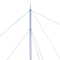 Kit de torre arriostrada de techo de 21 m con tramo STZ30 galvanizado electrolítico.
