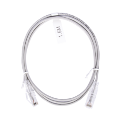 Cable de parcheo Slim UTP cat6 - 1.5 m gris diámetro reducido (28 AWG)