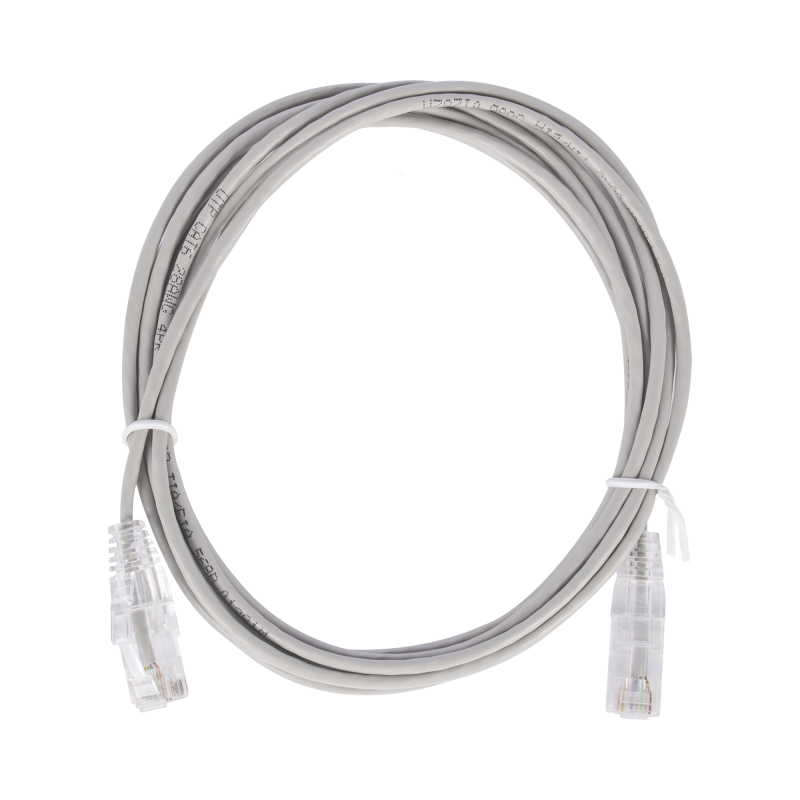 Cable de parcheo Slim UTP cat6 - 2 m gris diámetro reducido (28 AWG)