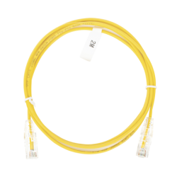 Cable de parcheo Slim UTP Cat 6 - 2 m amarillo diámetro reducido (28 AWG)