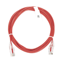 Cable de parcheo Slim UTP cat6 - 3 m rojo diámetro reducido (28 AWG)