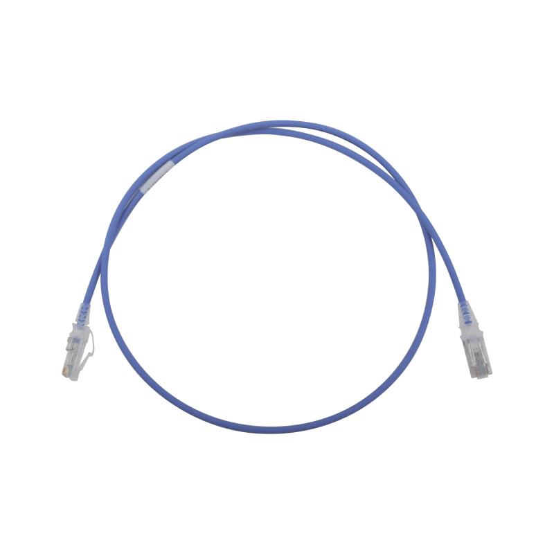 Patch cord mc6 modular cat6 UTP, cm/ls0h, 3ft, color azul, diámetro reducido (28AWG)
