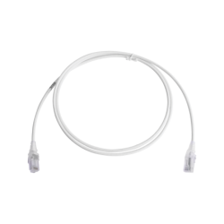 Patch cord mc6 modular cat6 UTP, cm/ls0h, 5ft, color blanco, diámetro reducido (28AWG)