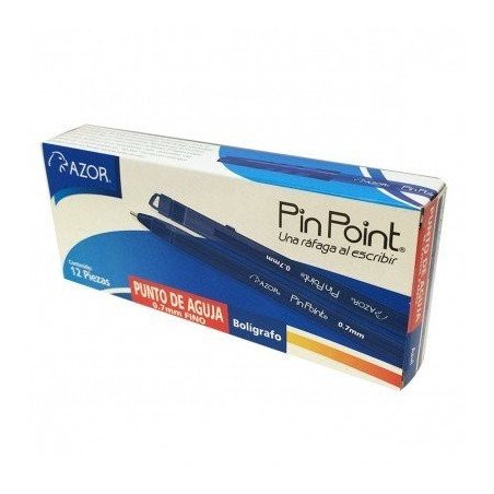 Pluma pinpoint Azor 6810AZ, azul 0.7 con 12