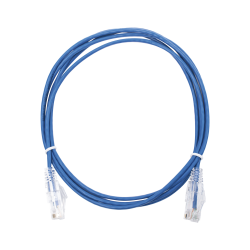 Cable de parcheo Slim UTP cat6 - 2 m azul diámetro reducido (28 AWG)