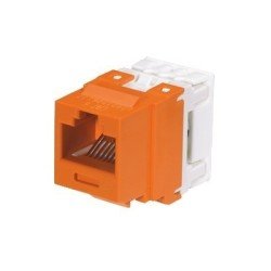 Conector modular punchdown, keystone, Categoría 6, de 8 posiciones y 8 cables - Naranja