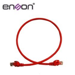 Patchcord UTP cat6 Enson P6006R 60 cm color rojo pro-ii 100% cobre