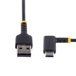 Cable 2m USB a a USB c acodado en ángulo recto - cable USB-c de carga rápida de alta resistencia - USB 2.0 a a USB tipo-c - star