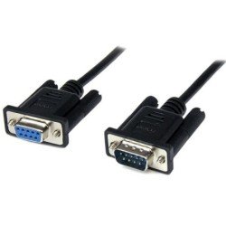 Cable módem nulo serial StarTech.com - 2 m, DB-9, DB-9, Negro, Macho/hembra
