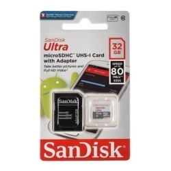 Memoria SanDisk 32GB micro SDHC ultra 100Mb/s clase 10 con adaptador
