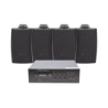Kit de amplificador de 120w para escritorio, 4 altavoces de pared color negro 2.5w - 20w, sistema 70, 100v