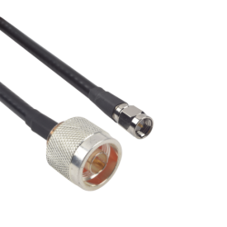Cable LMR-240uf (ultra flex) de 60 cm con conectores N macho y SMA macho.