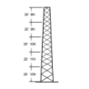 Torre especial Autosoportada Robusta de 30 m. Con 5 m de Ancho en Cara de Base. Linea SSV HEAVY DUTY