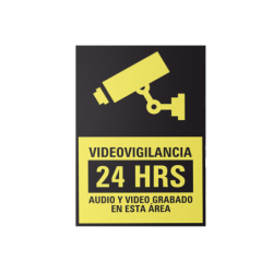 Letrero de Videovigilancia en Poliestireno, Paquete con 10
