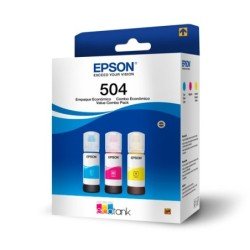 Kit de tintas marca Epson modelo T504520, colores magenta, cian y amarillo, compatible con L14150, L6270.