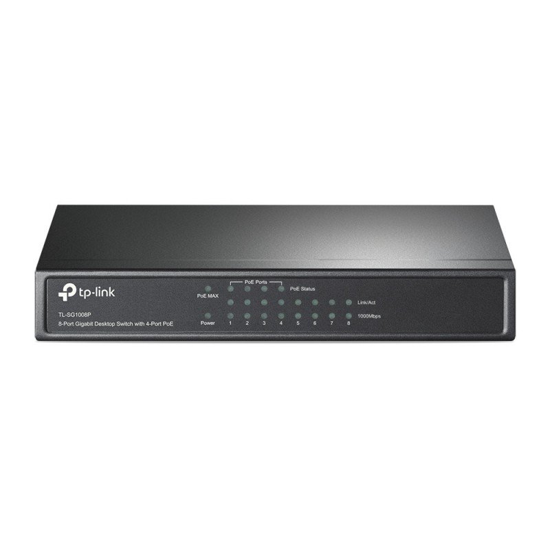 Switch TP-Link 8 puertos gigabit 4 puertos PoE IEEE 802.3af hasta 15.4w para cada uno