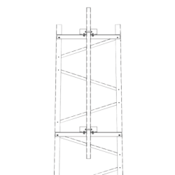 Brazo para Sección 10 Torre Titan con Herrajes y Mástil de 6' (1.8m).