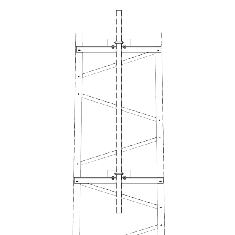 Brazo para Sección 8 Torre Titan con Herrajes y Mástil de 6' (1.8m).