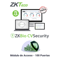 Licencia Vitalicia para 100 Puertas en Control de Acceso BioCVSecurity, Hasta 30 000 Usuarios, 200 Departamentos, 200 Áreas