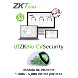 Licencia para gestión de Visitas en BioCVSecurity, 5000 Visitas por Mes, 1 Sitio de Registro, Vitalicia