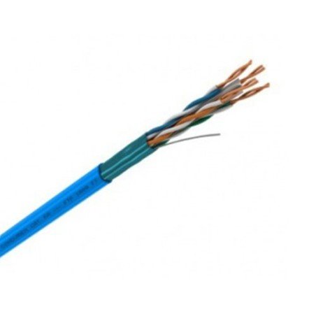 Bobina F/UTP Cat. 5e Condumex blindada CM, 4 pares, 24 AWG, cobre sólido, 305 m, aislamiento de polietileno, azul