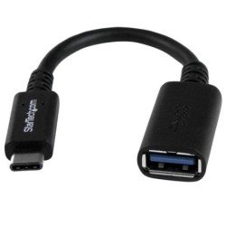 Cable USB StarTech.com - 0, 15 m, USB C, USB A, Macho/hembra, Negro