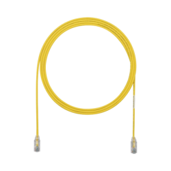 Cable de parcheo tx6, UTP cat6, diámetro reducido (28AWG), color amarillo, 5ft