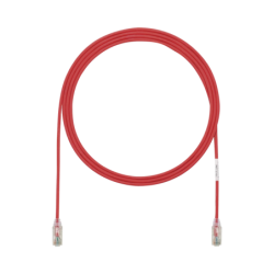 Cable de parcheo tx6, UTP cat6, diámetro reducido (28AWG), color rojo, 7ft