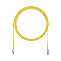 Cable de parcheo tx6, UTP cat6, diámetro reducido (28AWG), color amarillo, 7ft
