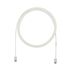Cable de parcheo UTP Cat 6a, cm, LSZH, diámetro reducido (28AWG), color blanco mate, 10ft