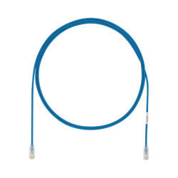 Cable de parcheo UTP Cat 6a, cm, LSZH, diámetro reducido (28AWG), color azul, 10ft