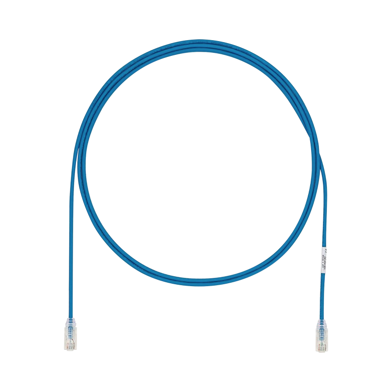 Cable de parcheo UTP Cat 6a, cm, LSZH, diámetro reducido (28AWG), color azul, 15ft