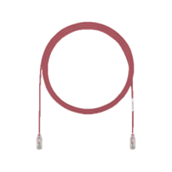 Cable de parcheo UTP Cat 6a, cm, LSZH, diámetro reducido (28AWG), color rojo, 3ft