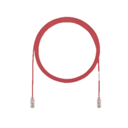 Cable de parcheo UTP Cat 6a, cm, LSZH, diámetro reducido (28AWG), color rojo, 5ft