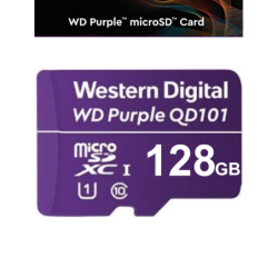 Western wdd128g1p0c- memoria de 128GB micro SDXC, línea purple, clase 10 u1, lectura 50mb, escritura 40mb, especializada para vi
