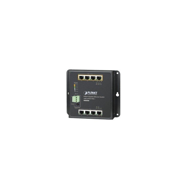 Switch Industrial de Pared de 8 puertos Gigabit con 4 puertos PoE+ 802.3at